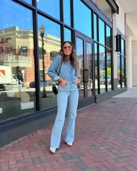 Jeans High Waist Relaxed Fit Straight Leg Casual Style