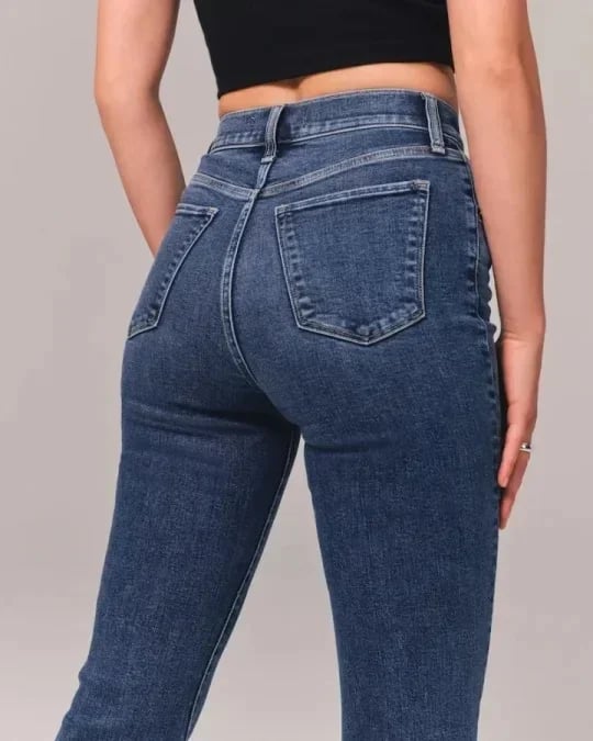 Jeans High Waist Relaxed Fit Straight Leg Casual Style