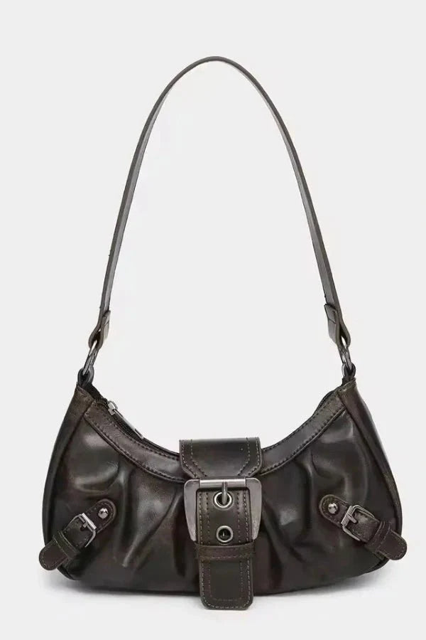 Sage Statement Buckle Shoulder Bag