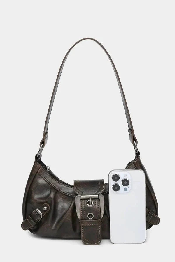 Sage Statement Buckle Shoulder Bag