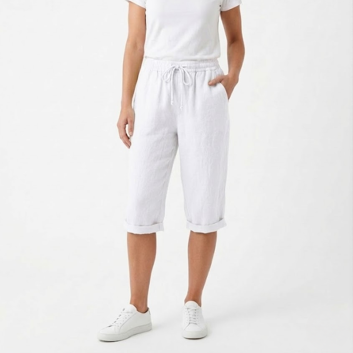 Women Short Elastic Waist Pockets Casual Summer Style