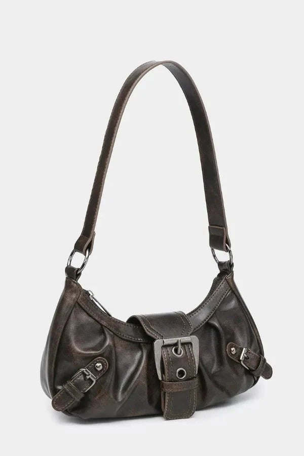 Sage Statement Buckle Shoulder Bag