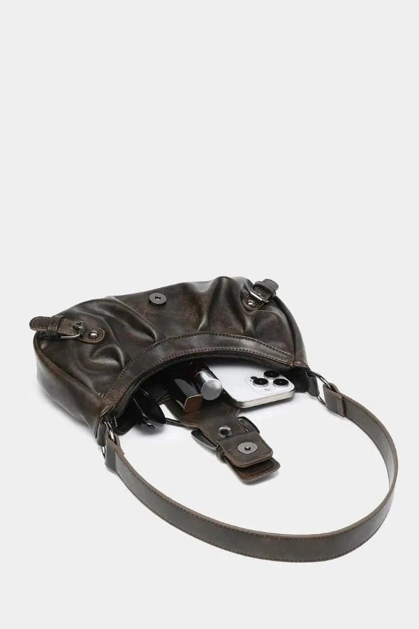 Sage Statement Buckle Shoulder Bag