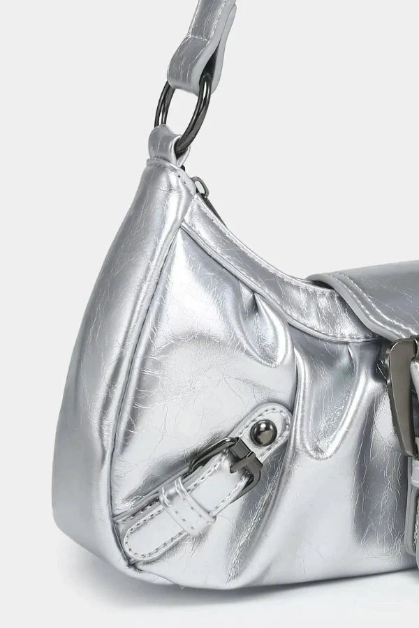 Sage Statement Buckle Shoulder Bag