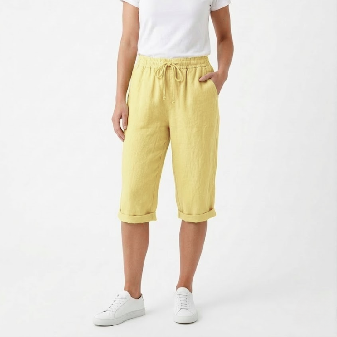 Women Short Elastic Waist Pockets Casual Summer Style