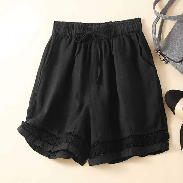 Linen Shorts High Waist Relaxed Fit Summer Casual Style