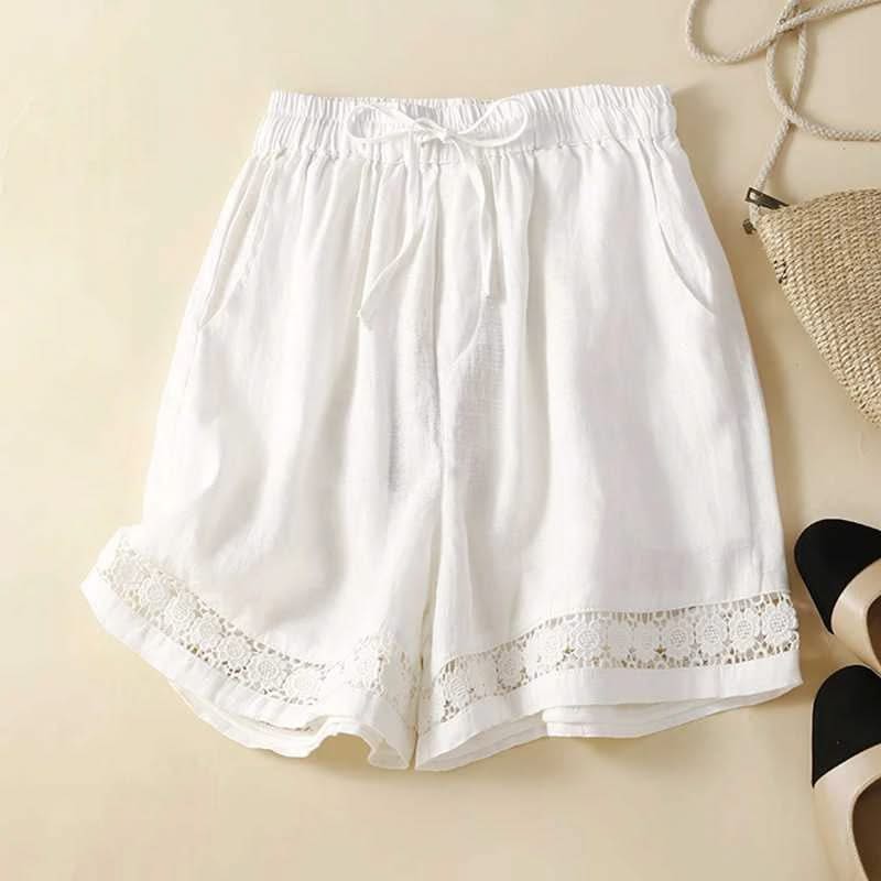 Linen Shorts High Waist Relaxed Fit Summer Casual Style