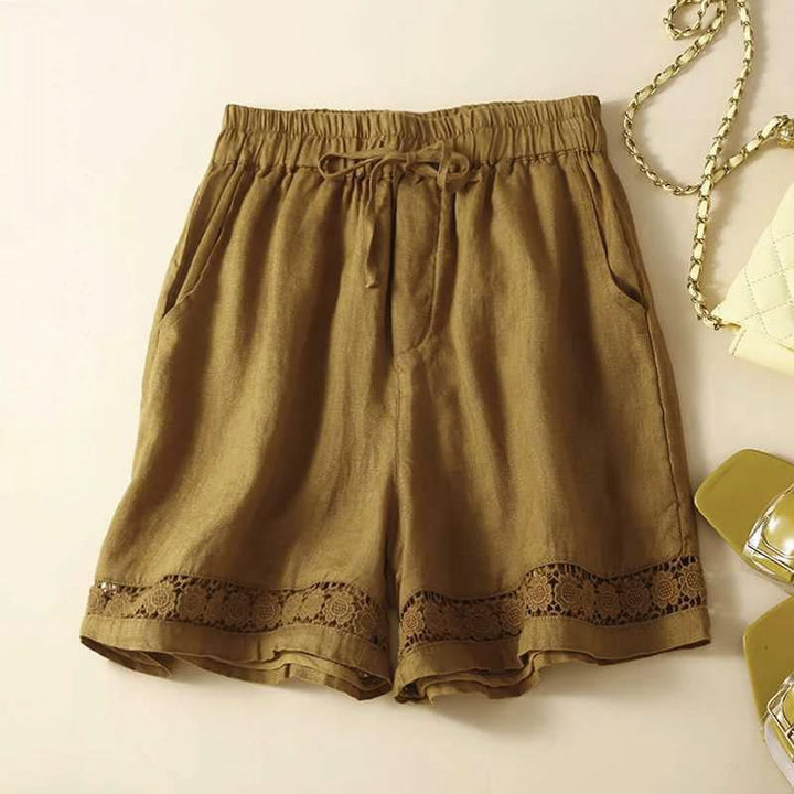 Linen Shorts High Waist Relaxed Fit Summer Casual Style