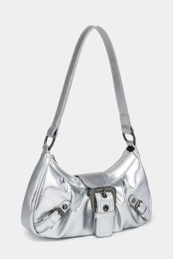 Sage Statement Buckle Shoulder Bag