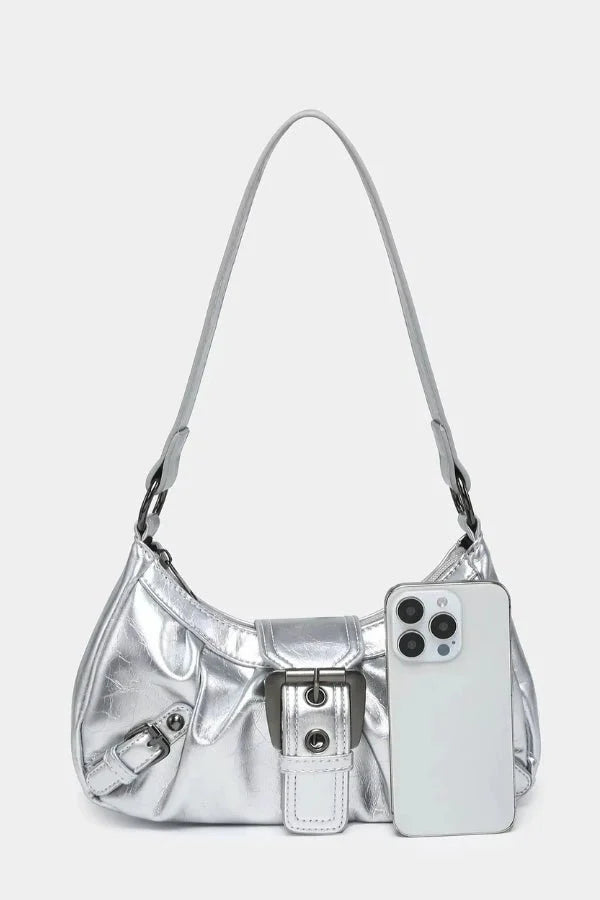 Sage Statement Buckle Shoulder Bag