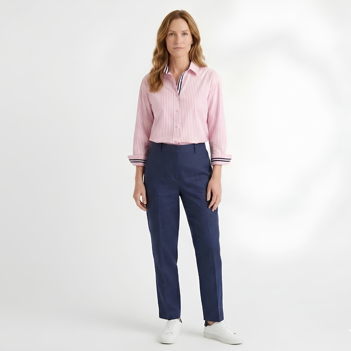 Shirt Striped Button Closure Relaxed Fit Classic Everyday Style