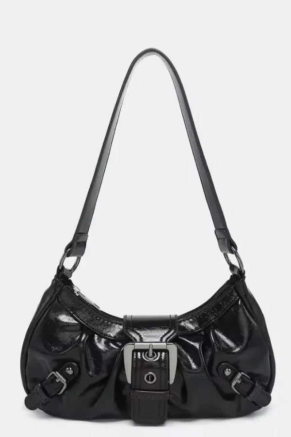 Sage Statement Buckle Shoulder Bag