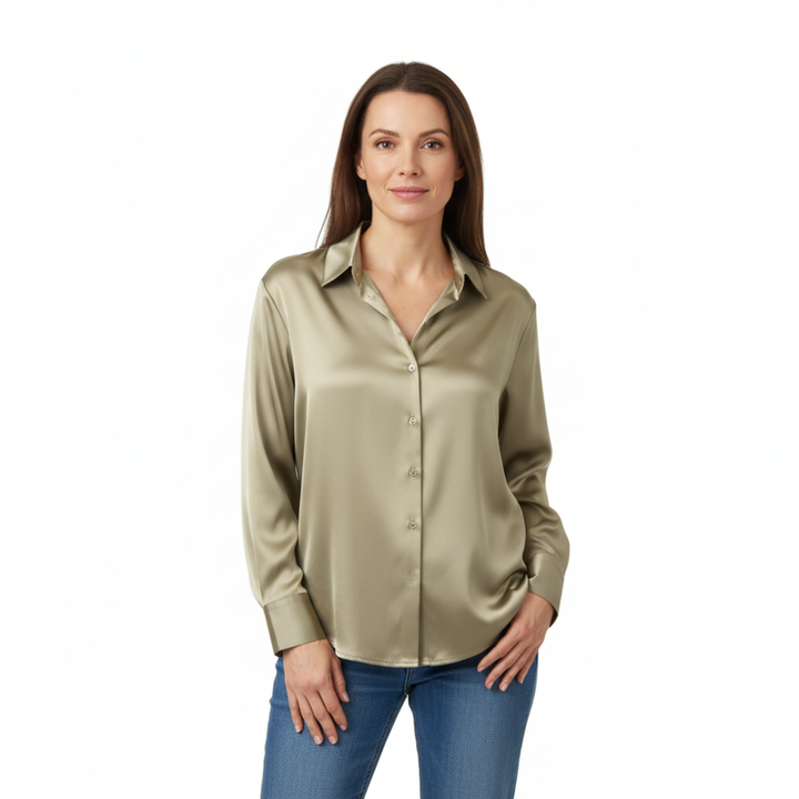 Blouse Long Sleeve Relaxed Fit Elegant Everyday Style