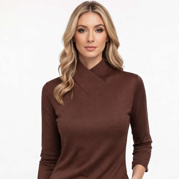 Top Roll Neck Fitted Stretch Slim Fit Elegant Style