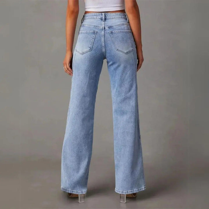 Trousers Flared Leg High Waist Elegant Tailored Fit Style