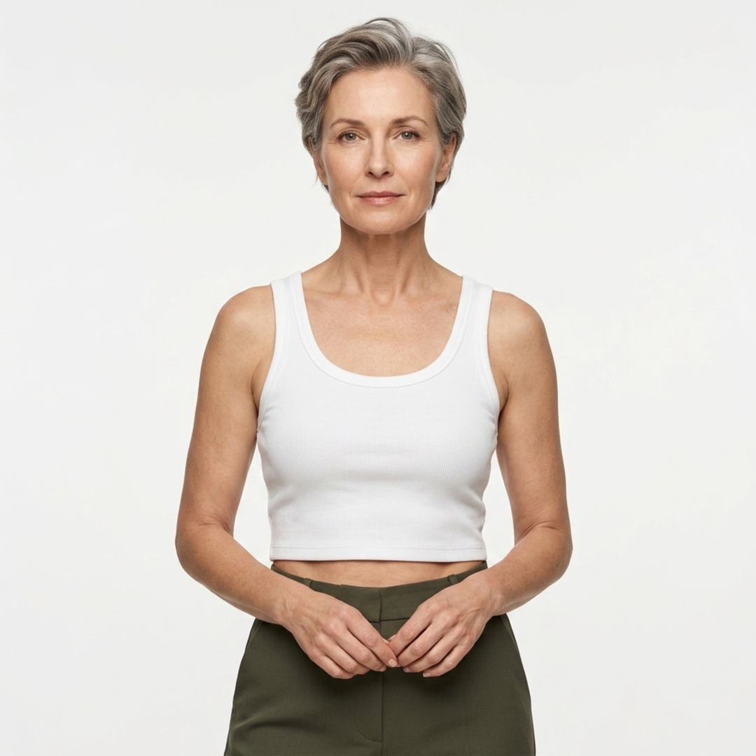 Crop Top Ribbed Knit Square Neck Beach Holiday Style