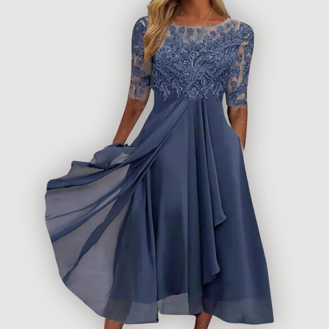 Chiffon Midi Dress Elegant Flowing Silhouette Soft Feminine Style