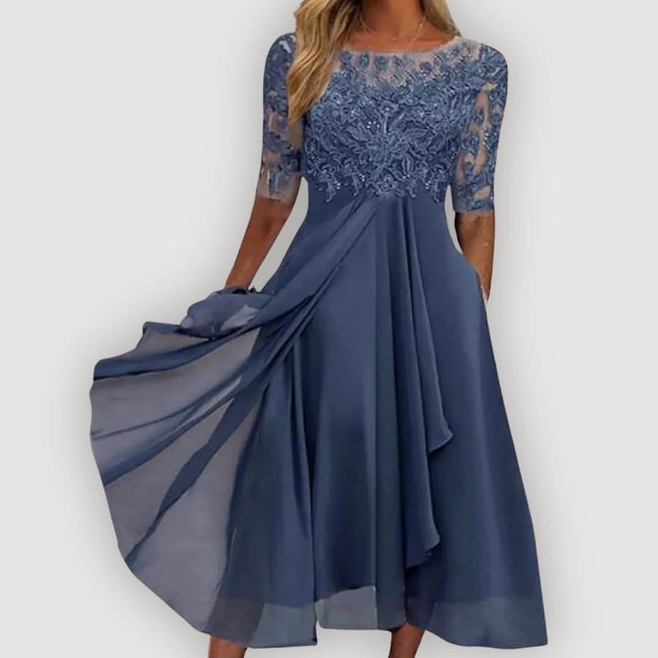 Chiffon Midi Dress Elegant Flowing Silhouette Soft Feminine Style