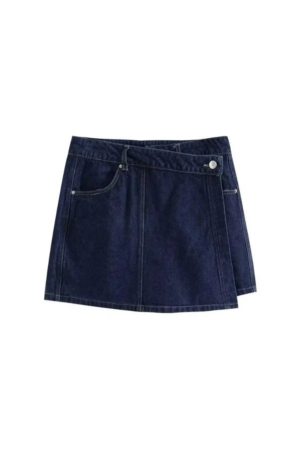 Two Piece Denim Shirt and Mini Skirt Set – Casual Everyday Style