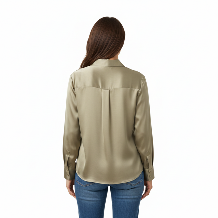 Blouse Long Sleeve Relaxed Fit Elegant Everyday Style