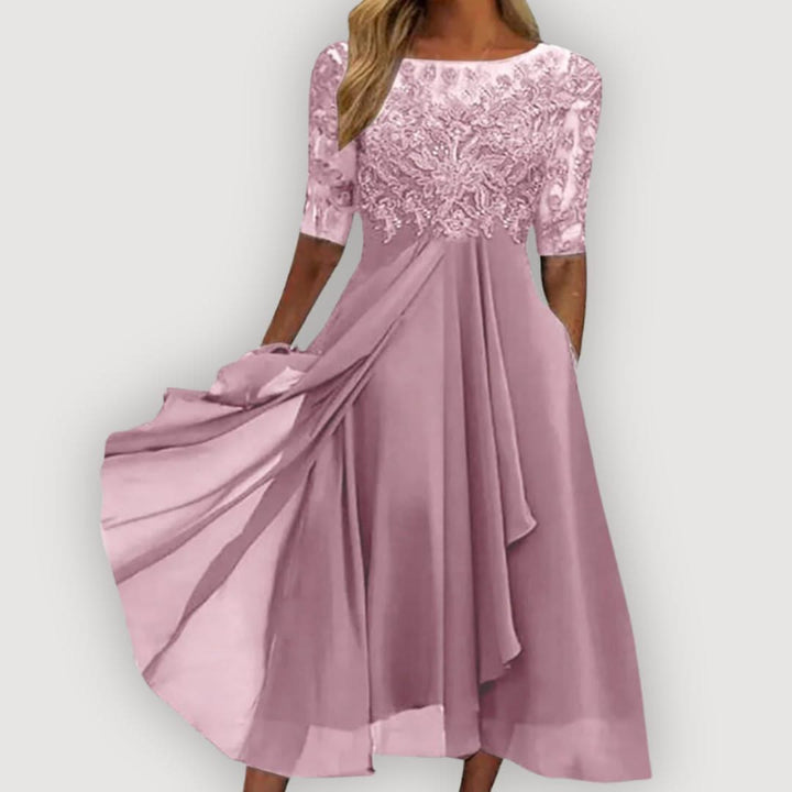 Chiffon Midi Dress Elegant Flowing Silhouette Soft Feminine Style