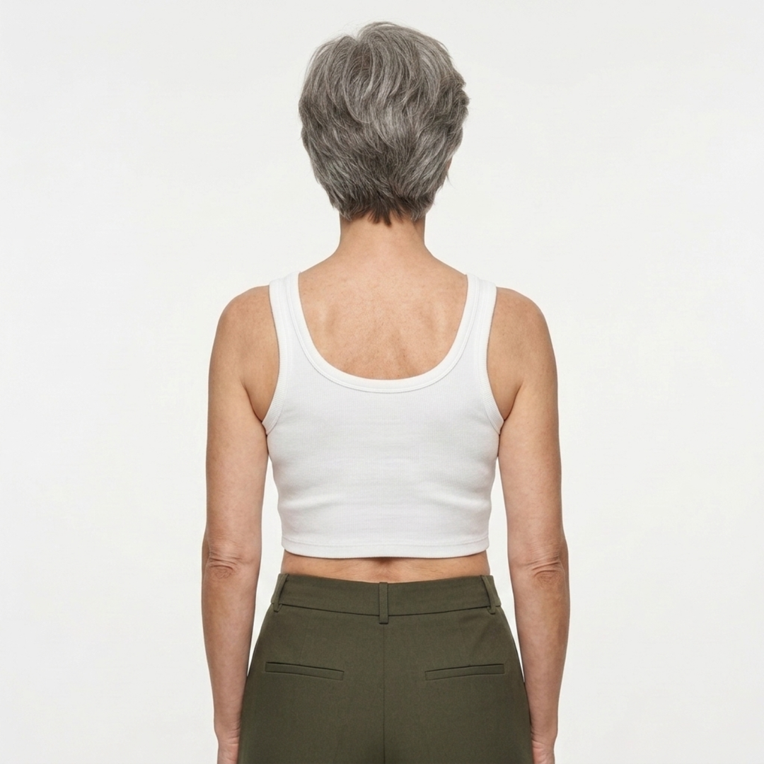 Crop Top Ribbed Knit Square Neck Beach Holiday Style