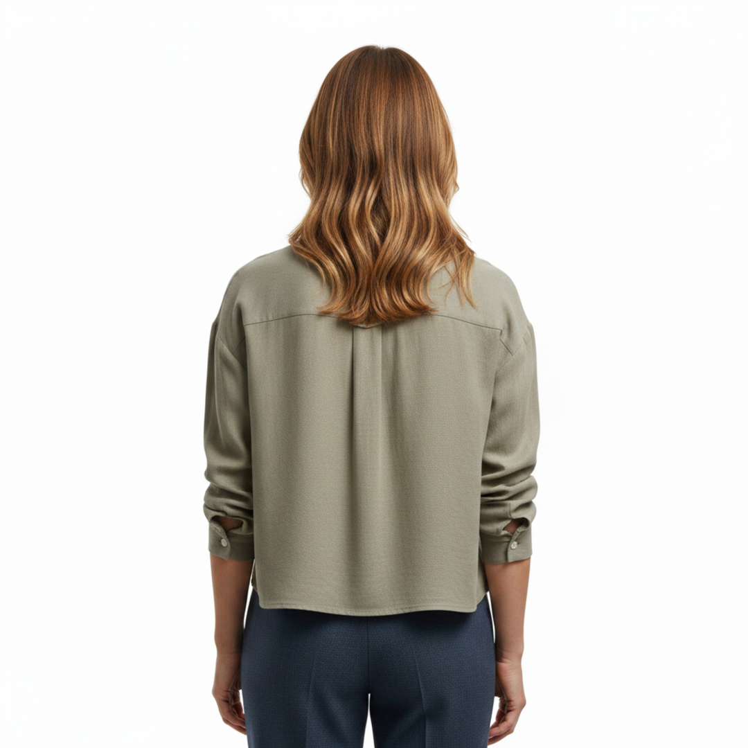 Overshirt Deep V Neck Loose Fit Relaxed Everyday Style