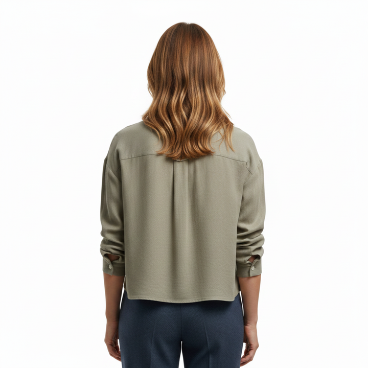 Overshirt Deep V Neck Loose Fit Relaxed Everyday Style