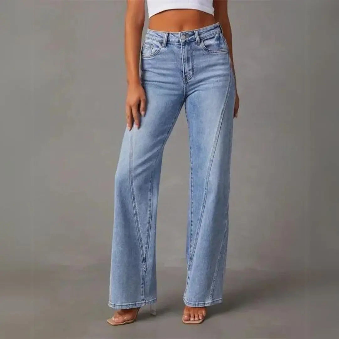 Trousers Flared Leg High Waist Elegant Tailored Fit Style