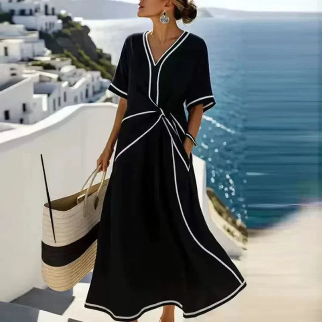 Maxi Dress Flowing Silhouette Elegant Relaxed Fit Feminine Style