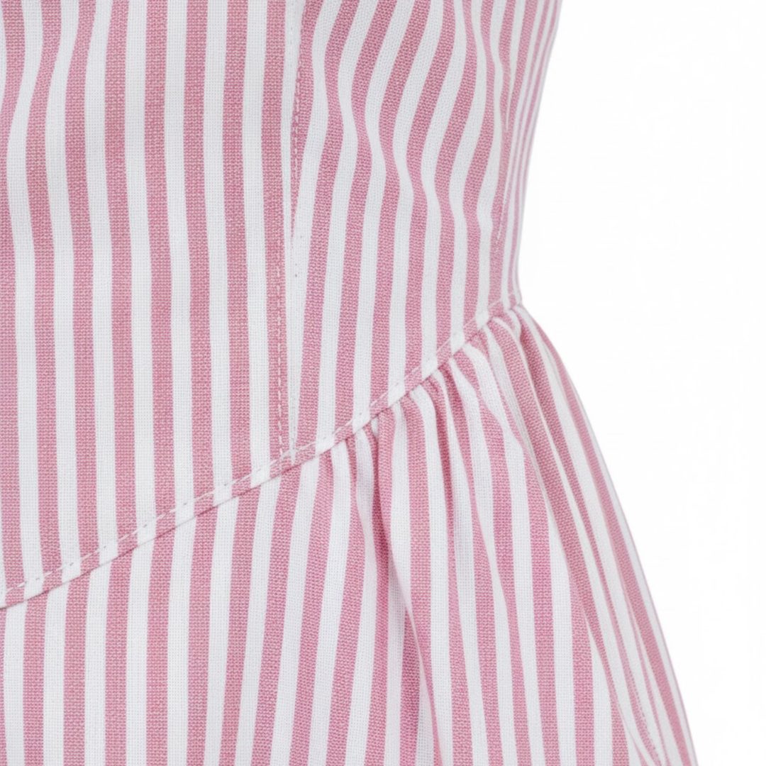 Maxi Dress Striped Sleeveless High Collar Elegant Summer Style