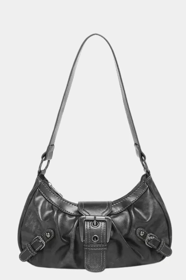 Sage Statement Buckle Shoulder Bag