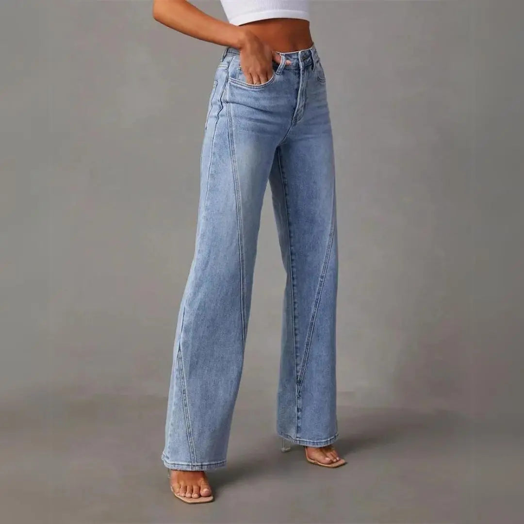 Trousers Flared Leg High Waist Elegant Tailored Fit Style