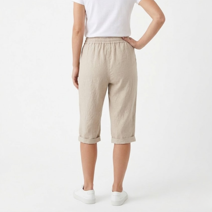 Women Short Elastic Waist Pockets Casual Summer Style