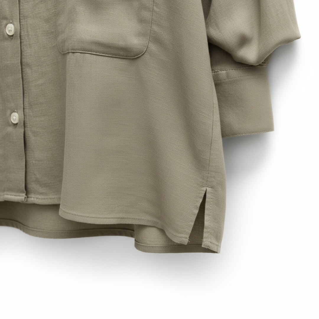 Overshirt Deep V Neck Loose Fit Relaxed Everyday Style