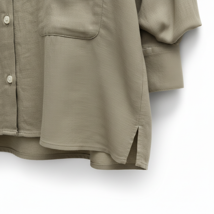 Overshirt Deep V Neck Loose Fit Relaxed Everyday Style