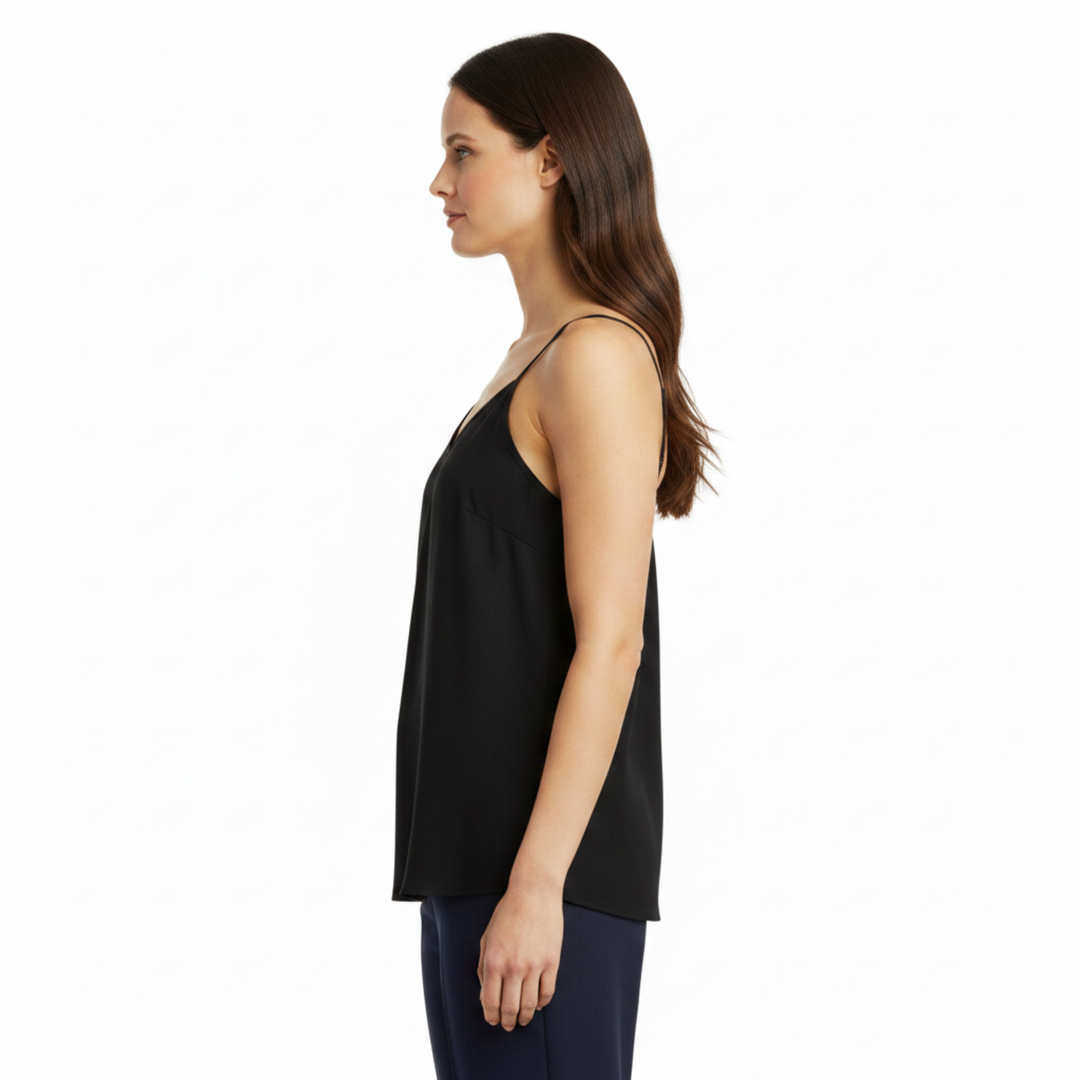 Tank Top Spaghetti Strap Loose Fit Straight Neck Casual Style