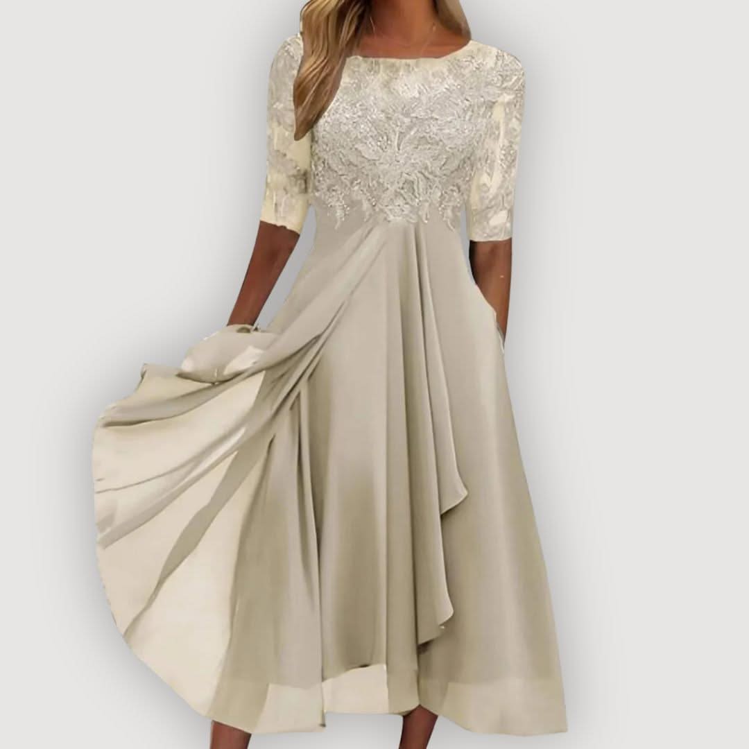 Chiffon Midi Dress Elegant Flowing Silhouette Soft Feminine Style