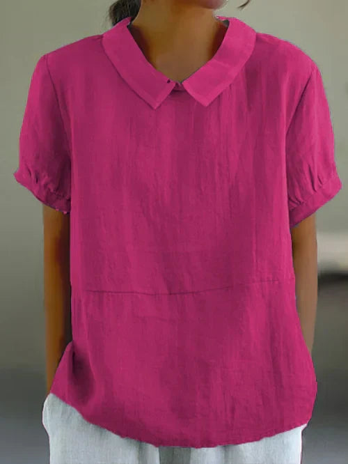Blouse Short Sleeve Relaxed Fit Casual Everyday Style