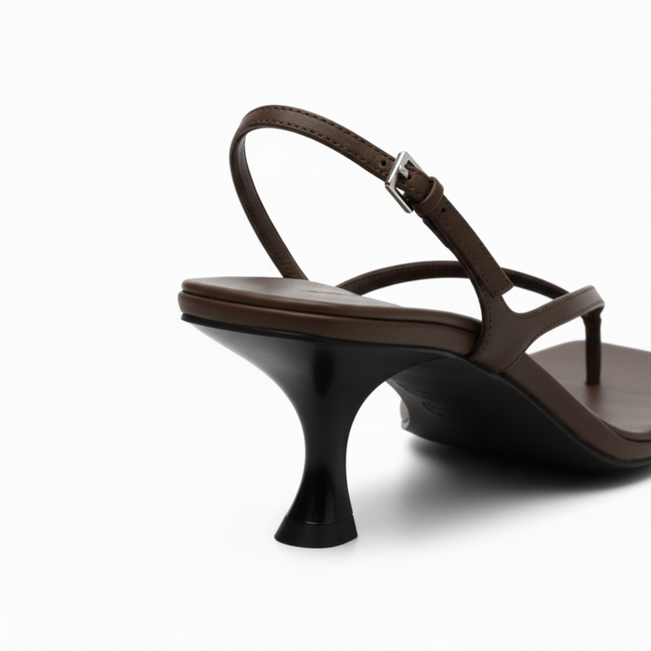 Square Toe Low Heel Sandals Back Strap Elegant Style