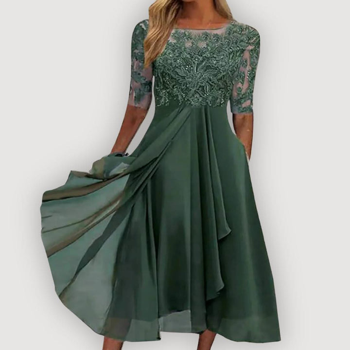Chiffon Midi Dress Elegant Flowing Silhouette Soft Feminine Style