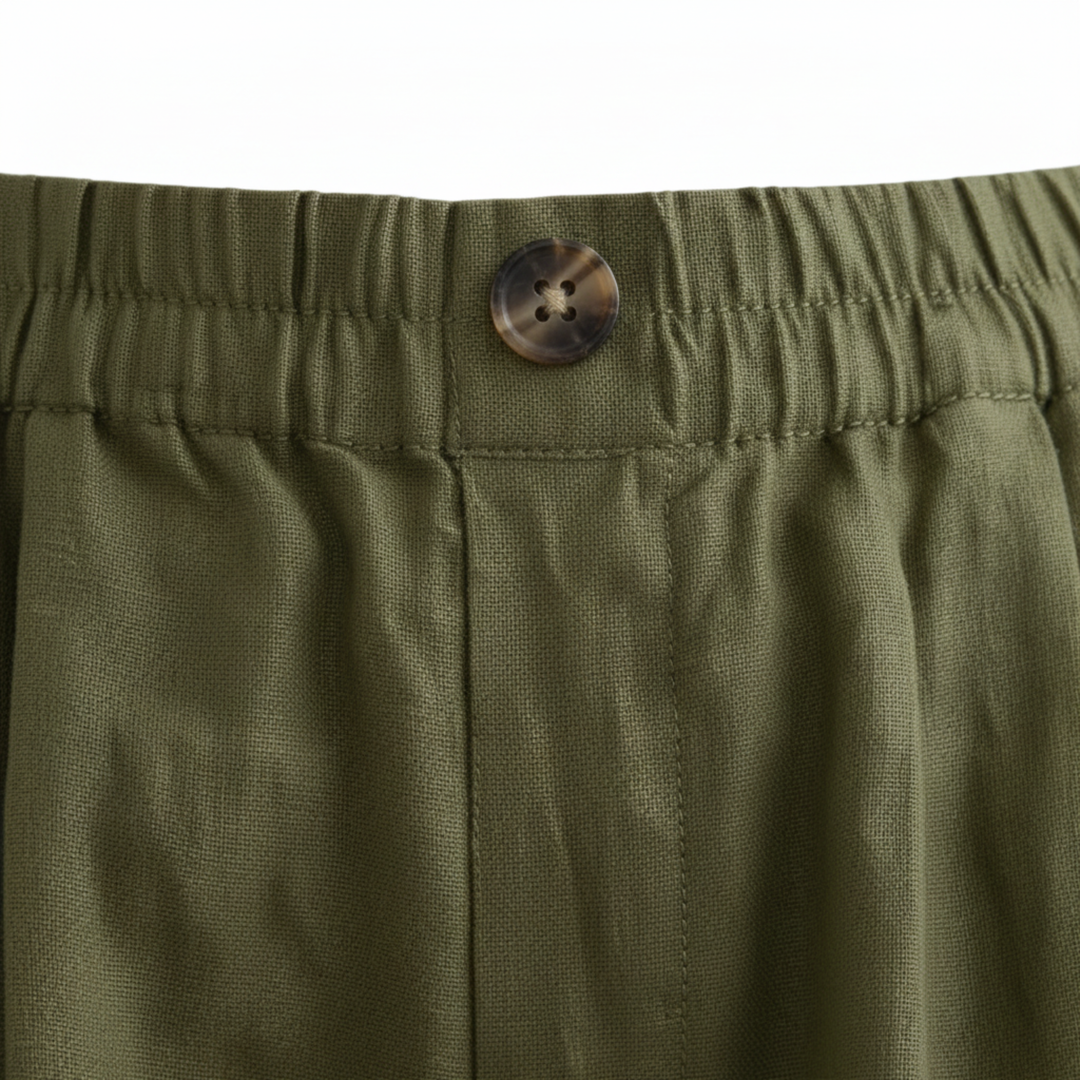 Bermuda Shorts High Waist Elastic Relaxed Fit Casual Style