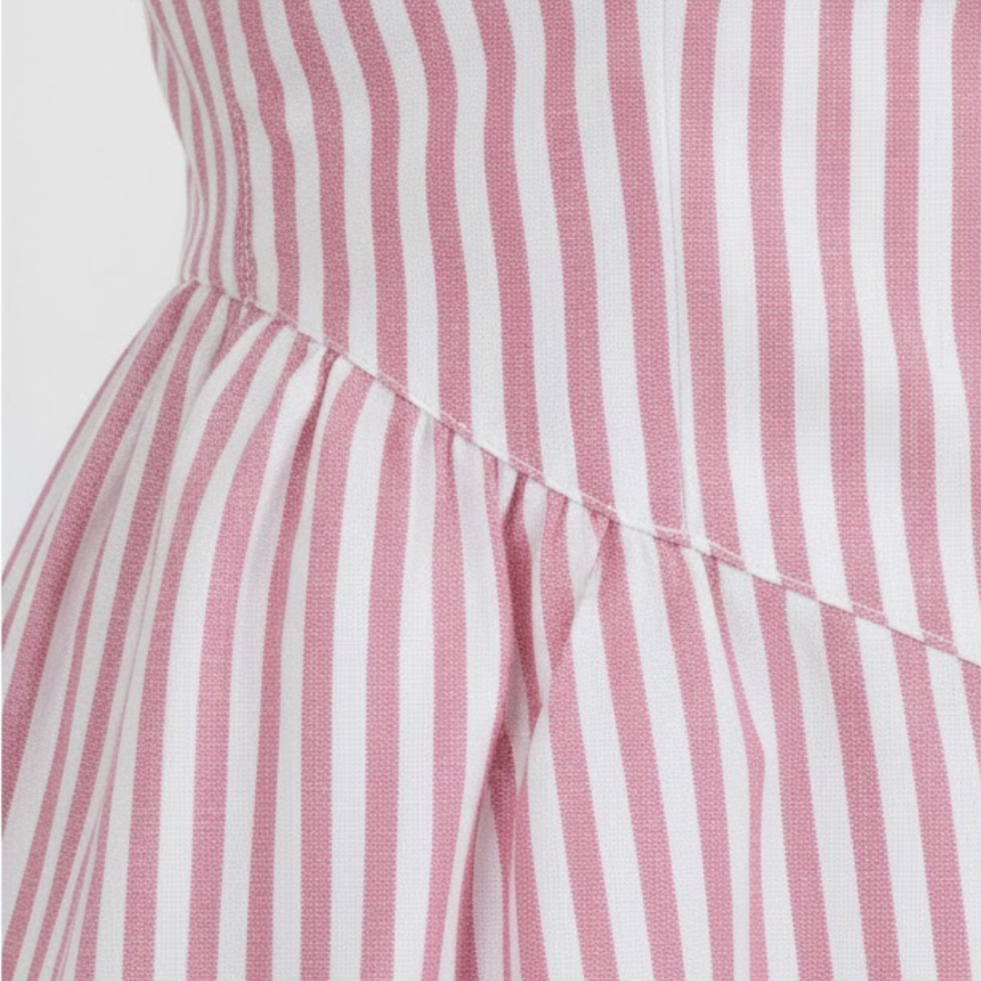 Maxi Dress Striped Sleeveless High Collar Elegant Summer Style