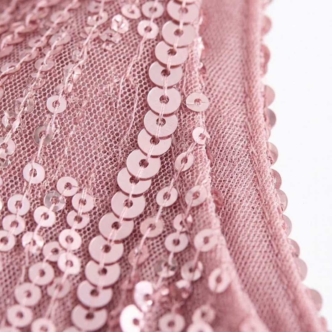 Top V Neck Sleeveless Sequin Detail Evening Party Style