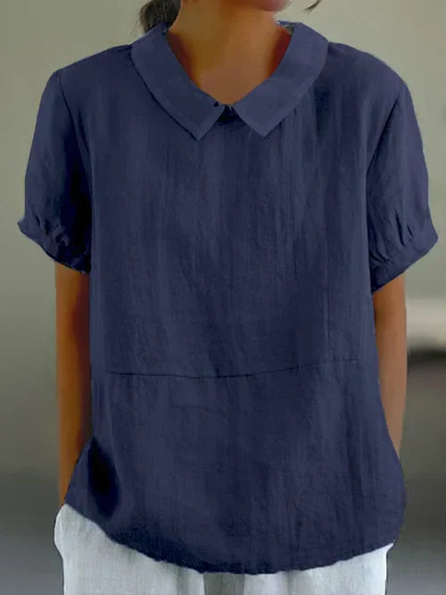 Blouse Short Sleeve Relaxed Fit Casual Everyday Style
