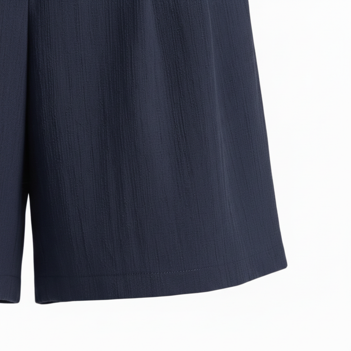 Bermuda Shorts High Waist Structured Wide Leg Pleated Elegant Style