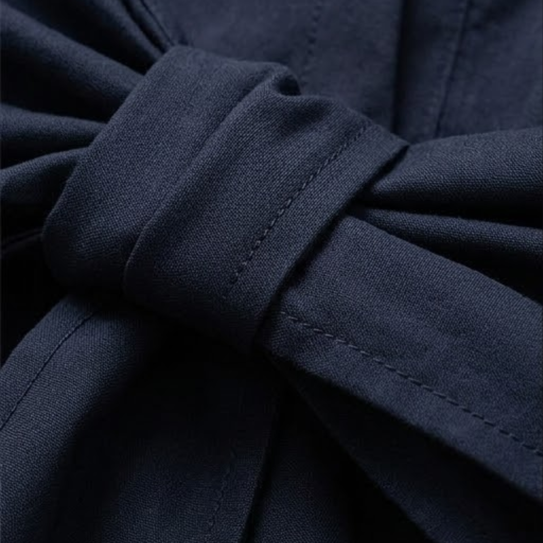 Top Tie Belt Wide Sleeve Relaxed Fit Casual Elegant Style