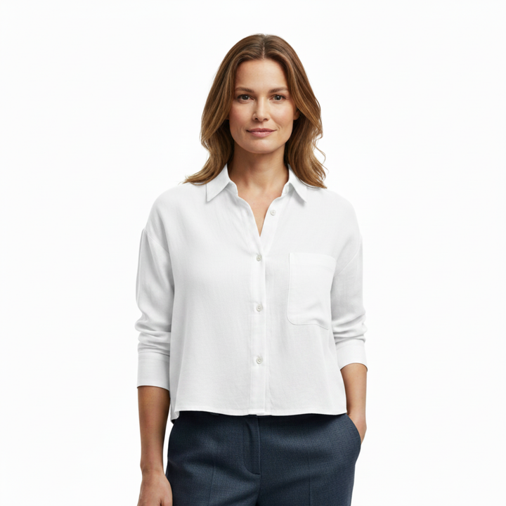 Overshirt Deep V Neck Loose Fit Relaxed Everyday Style