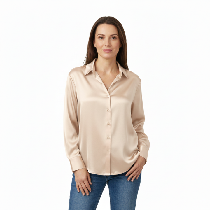 Blouse Long Sleeve Relaxed Fit Elegant Everyday Style
