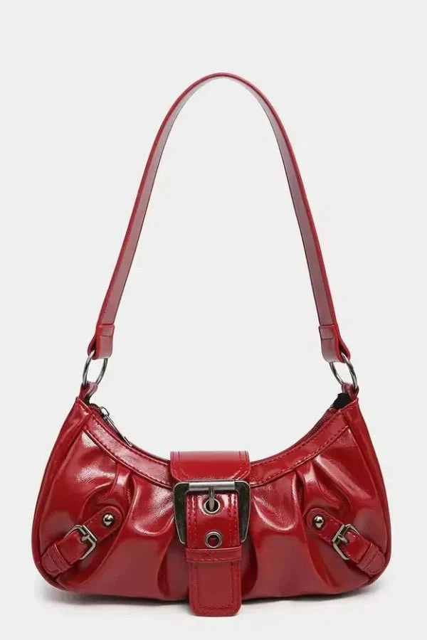 Sage Statement Buckle Shoulder Bag